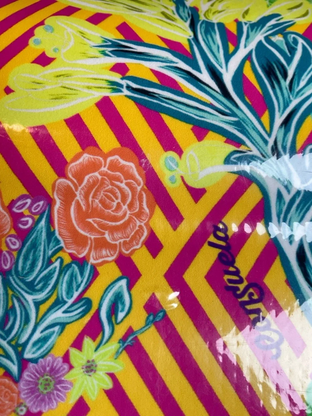Consuela Tote Vibrant Yellow & Purple Floral Hummingbird